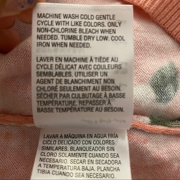 Karen Scott Button Down Cardigan Floral Pink Coral - Picture 8 of 9